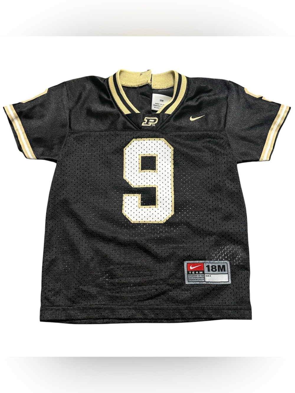 Purdue Boilermakers Baby Football Jersey 18M Nike Team Black Gold #9